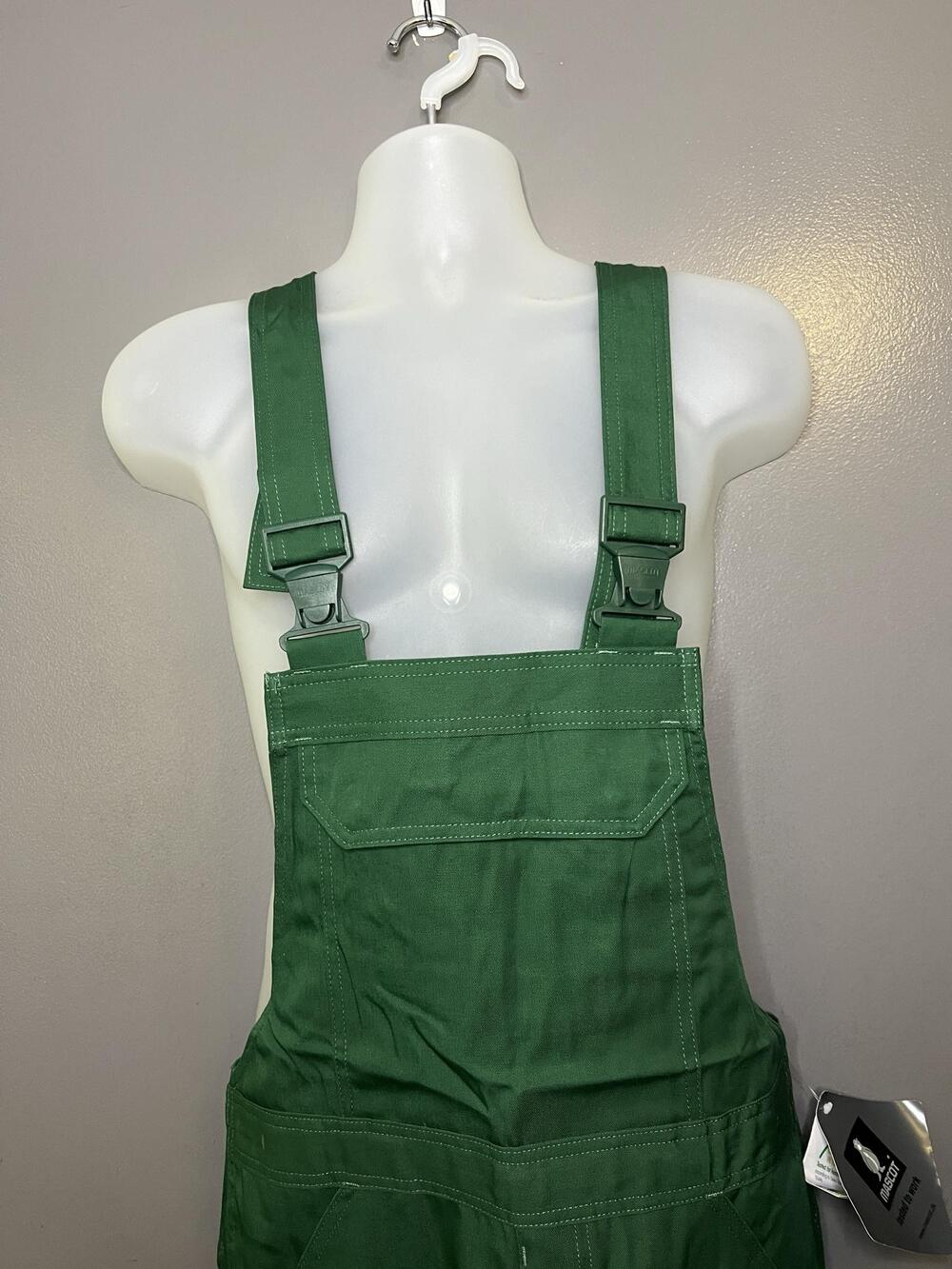 Mascot Newark Overalls Mens C48 33x30 Green Workwear Bib Knee Pad 10569-442-03